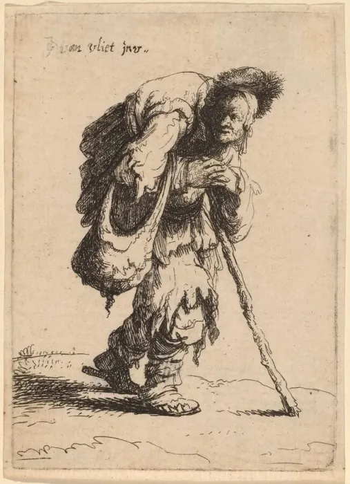 Framed Print : Beggar Carrying a Woman on His Back, 1632. Creator: Jan Georg van Vliet Framed Print : Beggar Carrying a Woman on His Back, 1632. Creator: Jan Georg van Vliet