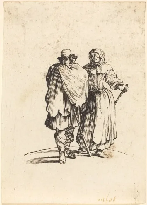 Framed Print : Beggar Couple, 17th century. Creator: Unknown Framed Print : Beggar Couple, 17th century. Creator: Unknown
