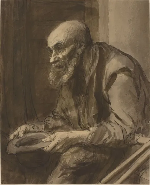 Framed Print : Beggar with Crutches. Creator: Alphonse Legros Framed Print : Beggar with Crutches. Creator: Alphonse Legros