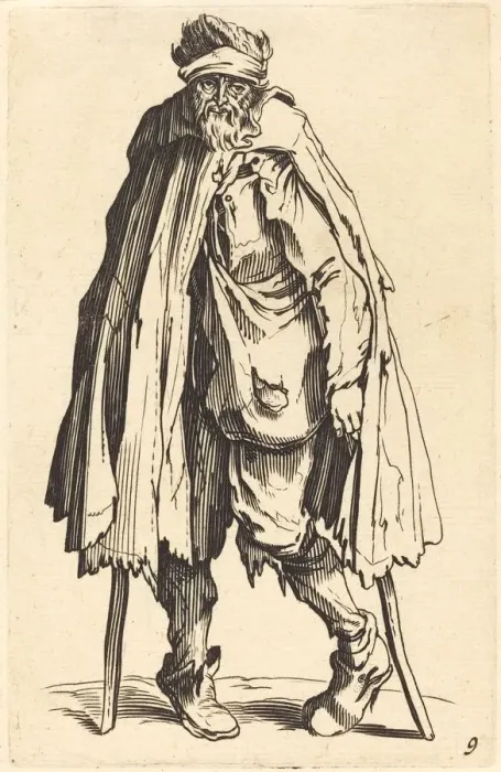 Framed Print : Beggar with Crutches and Sack. Creator: Unknown