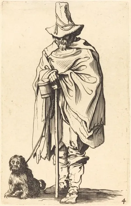 Framed Print : Beggar with Dog. Creator: Unknown Framed Print : Beggar with Dog. Creator: Unknown