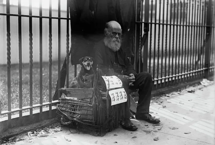 Framed Print : Beggar, Hoboken, between c1910 and c1915. Creator: Bain News Service Framed Print : Beggar, Hoboken, between c1910 and c1915. Creator: Bain News Service
