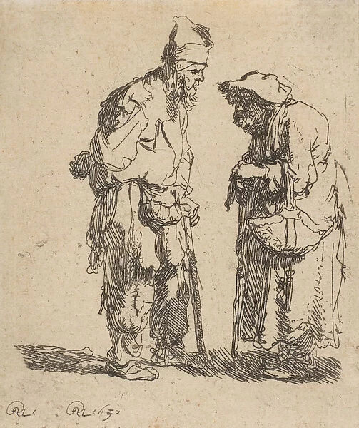 Beggar Man and Beggar Woman Conversing, 1630. 1630. Creator: Rembrandt Harmensz van Rijn