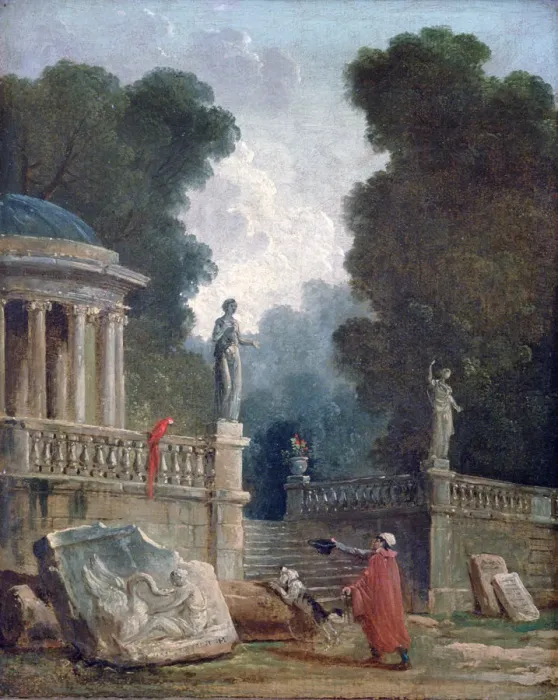 Framed Print : The Beggar and the Parrot, c1750-1808. Artist: Robert Hubert