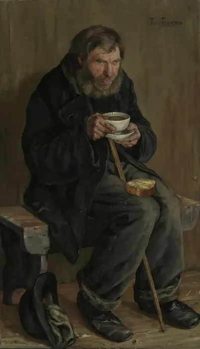 Framed Print : A Beggar, probably 1889. Creator: Thorvald Torgersen