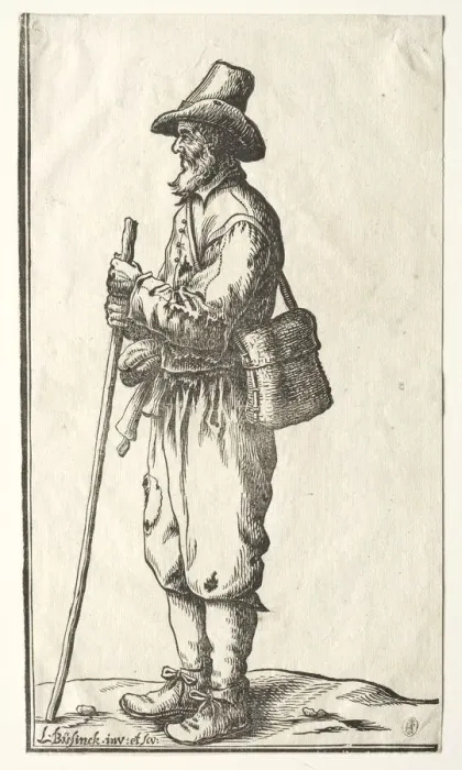 Framed Print : Beggar in Profile Toward Left. Creator: Ludolph Büsinck (German, 1590-1669) Framed Print : Beggar in Profile Toward Left. Creator: Ludolph Büsinck (German, 1590-1669)