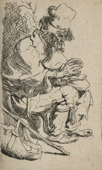 Framed Print : Beggar Seated Warming His Hands at a Chafing Dish, ca. 1630. ca. 1630 Framed Print : Beggar Seated Warming His Hands at a Chafing Dish, ca. 1630. ca. 1630