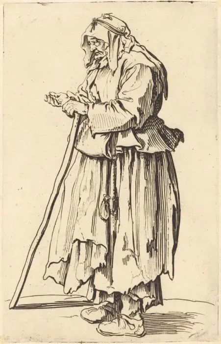 Framed Print : Beggar Woman Receiving Charity, c. 1622. Creator: Jacques Callot Framed Print : Beggar Woman Receiving Charity, c. 1622. Creator: Jacques Callot