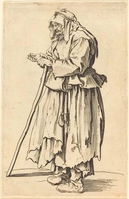 Framed Print : Beggar Woman Receiving Charity, c. 1622. Creator: Jacques Callot Framed Print : Beggar Woman Receiving Charity, c. 1622. Creator: Jacques Callot