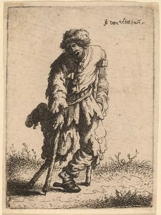 Framed Print : Beggar with a Wooden Leg, 1632. Creator: Jan Georg van Vliet Framed Print : Beggar with a Wooden Leg, 1632. Creator: Jan Georg van Vliet