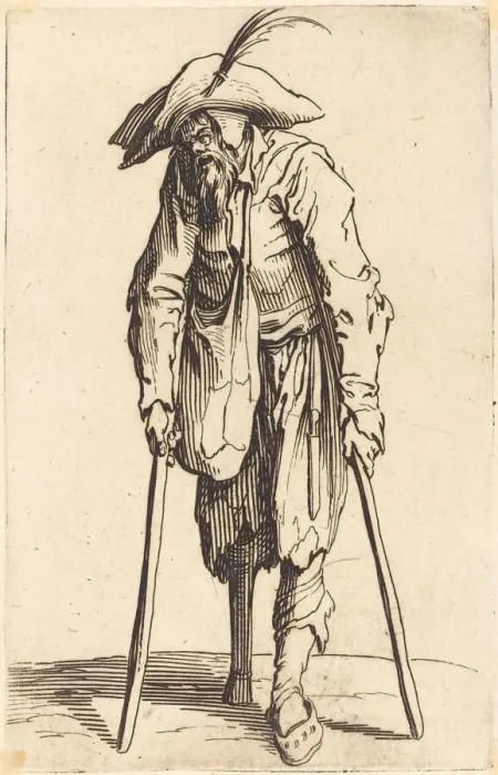 Framed Print : Beggar with Wooden Leg, c. 1622. Creator: Jacques Callot Framed Print : Beggar with Wooden Leg, c. 1622. Creator: Jacques Callot
