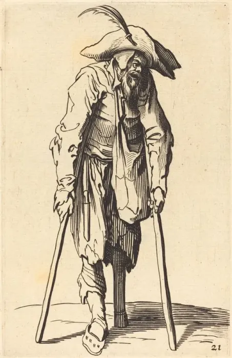 Framed Print : Beggar with Wooden Leg. Creator: Unknown Framed Print : Beggar with Wooden Leg. Creator: Unknown