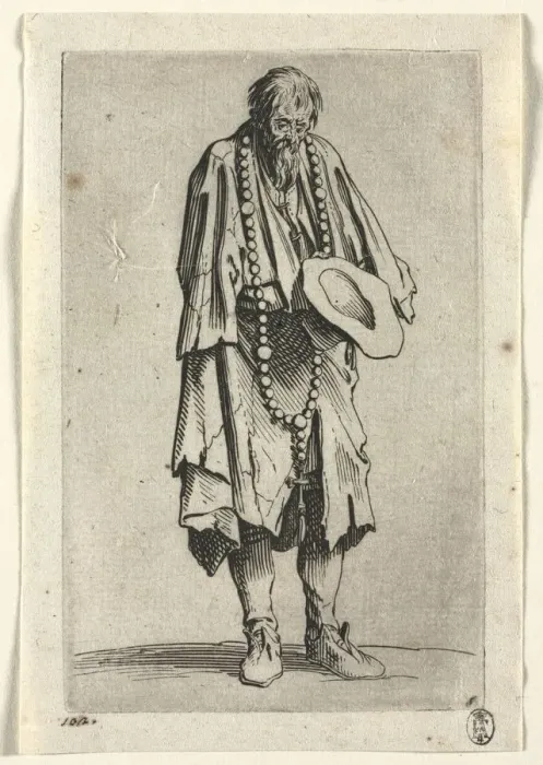 Framed Print : The Beggars: Beggar with Rosary, c. 1623. Creator: Jacques Callot (French, 1592-1635) Framed Print : The Beggars: Beggar with Rosary, c. 1623. Creator: Jacques Callot (French, 1592-1635)