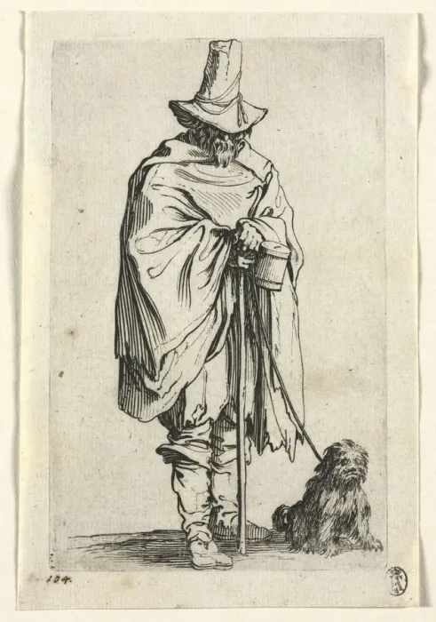 Framed Print : The Beggars: Blind Man with His Dog, c. 1623. Creator: Jacques Callot (French, 1592-1635) Framed Print : The Beggars: Blind Man with His Dog, c. 1623. Creator: Jacques Callot (French, 1592-1635)