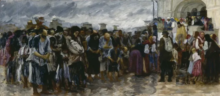 Framed Print : Beggars at the church, 1889. Artist: Tvorozhnikov, Ivan Ivanovich (1848-1919) Framed Print : Beggars at the church, 1889. Artist: Tvorozhnikov, Ivan Ivanovich (1848-1919)
