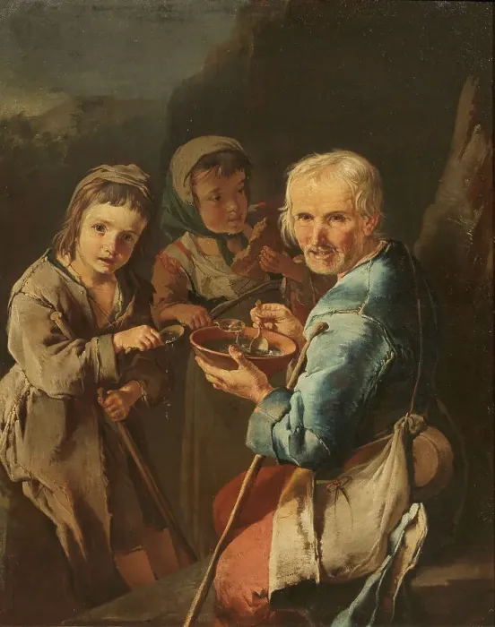 Framed Print : Beggars, End of 17th-Early 18th cen.. Creator: Cipper; Giacomo Francesco (1664-1736) Framed Print : Beggars, End of 17th-Early 18th cen.. Creator: Cipper; Giacomo Francesco (1664-1736)