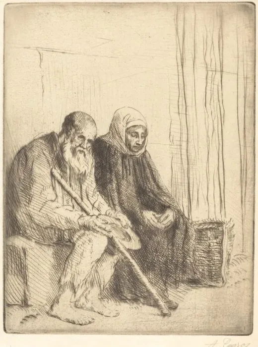 Framed Print : Two Beggars (Les deux mendiants). Creator: Alphonse Legros Framed Print : Two Beggars (Les deux mendiants). Creator: Alphonse Legros