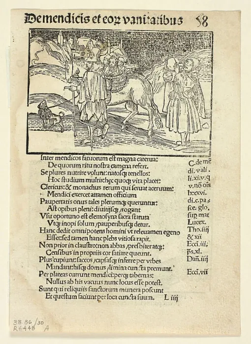 Framed Print : Beggars and Their Vanities (recto) and Of Irate Women (verso) from...1497...assembled 1929. Creators: Unknown, Johann Reinhard Grüninger, Sebastian Brant, Wilhelm Ludwig Schreiber Framed Print : Beggars and Their Vanities (recto) and Of Irate Women (verso) from...1497...assembled 1929. Creators: Unknown, Johann Reinhard Grüninger, Sebastian Brant, Wilhelm Ludwig Schreiber