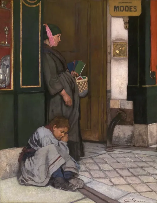 Framed Print : Begging Tolerated, late 19th century? Creator: Alfred Stevens Framed Print : Begging Tolerated, late 19th century? Creator: Alfred Stevens