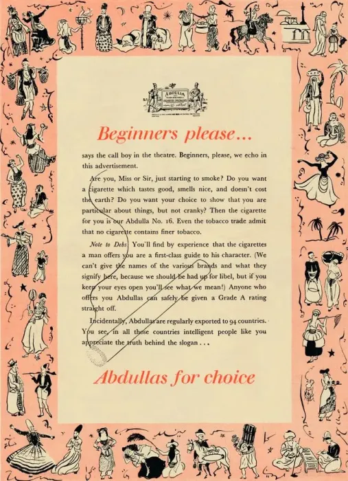 Framed Print : Beginners please? Abdullas for choice, 1939 Framed Print : Beginners please? Abdullas for choice, 1939