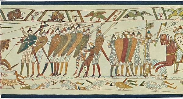 The Beginning of the Battle of Senlac (Bayeux Tapestry), c15th century, (1902)
