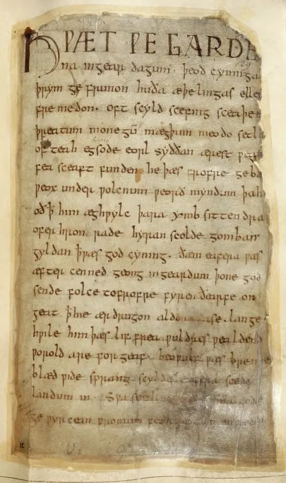 Framed Print : The beginning of Beowulf, c1000. Creator: Unknown Framed Print : The beginning of Beowulf, c1000. Creator: Unknown
