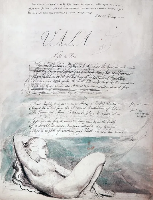 Framed Print : Beginning of the illustrated poem The Four Zoas, by William Blake, 1797 Framed Print : Beginning of the illustrated poem The Four Zoas, by William Blake, 1797