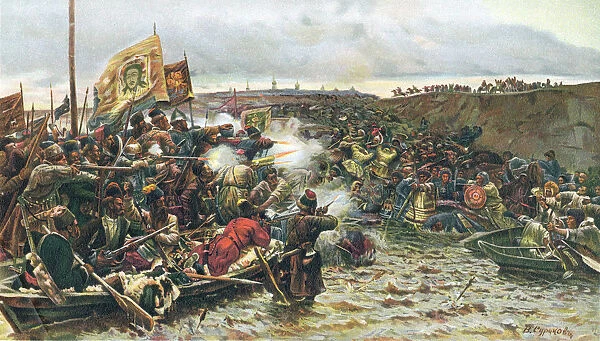 Beginning of the Russian conquest of Siberia, 1580 (c1900)