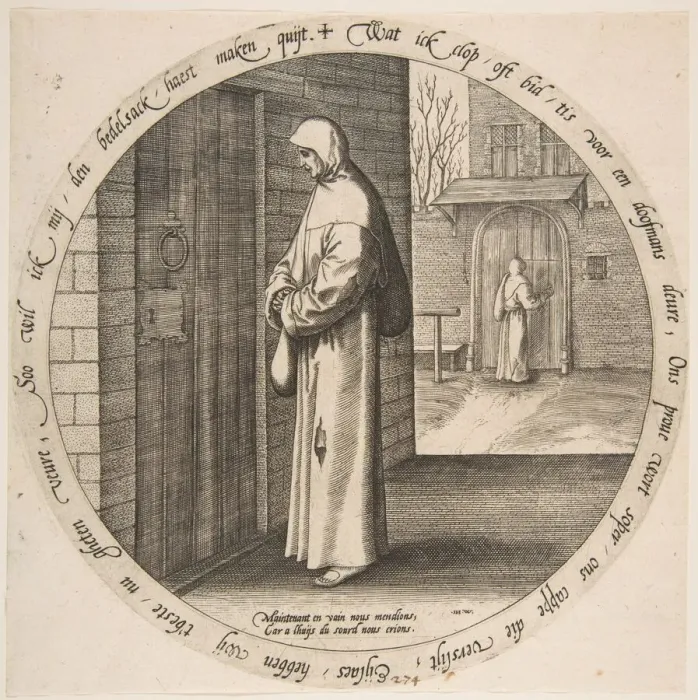 Framed Print : One Begs in Vain at the Door of the Deaf, from Twelve Flemish Proverbs, ca. 1568 Framed Print : One Begs in Vain at the Door of the Deaf, from Twelve Flemish Proverbs, ca. 1568