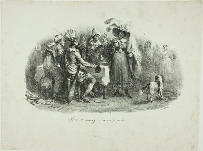 Framed Print : He Behaves for a Savage, 1830. Creator: Auguste Raffet Framed Print : He Behaves for a Savage, 1830. Creator: Auguste Raffet