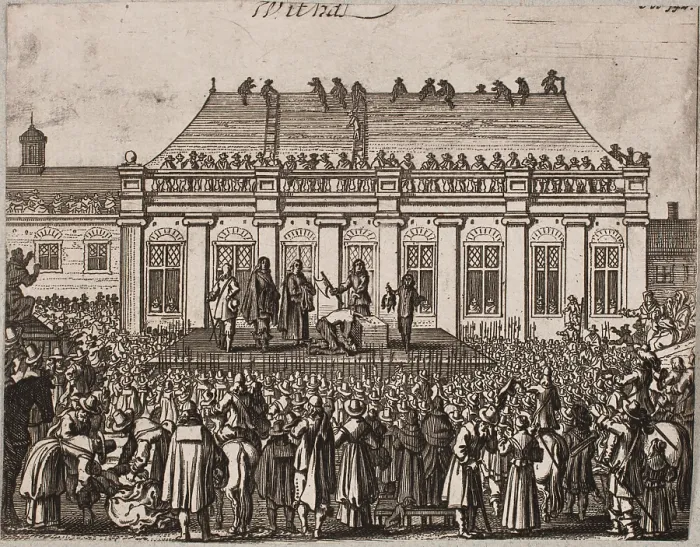 Framed Print : The Beheading of Charles I outside the Banqueting House, Whitehall, London. Creator: Rothgiesser, Christian Lorenzen (?-1659) Framed Print : The Beheading of Charles I outside the Banqueting House, Whitehall, London. Creator: Rothgiesser, Christian Lorenzen (?-1659)