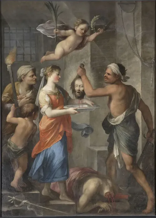 Framed Print : The beheading of John the Baptist, 1675. Creator: Bricci, Plautilla (1616-1705) Framed Print : The beheading of John the Baptist, 1675. Creator: Bricci, Plautilla (1616-1705)