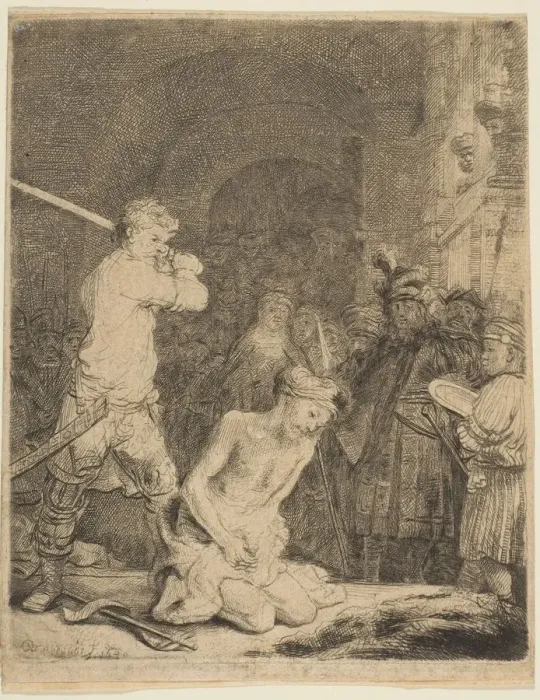 Framed Print : The Beheading of John the Baptist. Creator: Rembrandt Harmensz van Rijn Framed Print : The Beheading of John the Baptist. Creator: Rembrandt Harmensz van Rijn