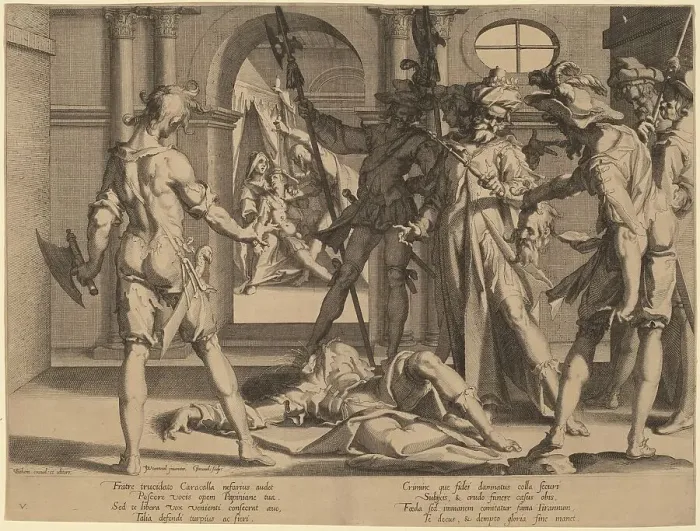 Framed Print : Beheading of the Roman Judge Papinian, 1606. Creator: Willem van Swanenburg Framed Print : Beheading of the Roman Judge Papinian, 1606. Creator: Willem van Swanenburg