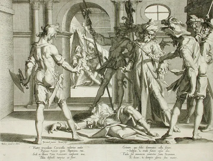 Framed Print : Beheading of the Roman Judge Papinian, 1607. Creator: Willem van Swanenburg Framed Print : Beheading of the Roman Judge Papinian, 1607. Creator: Willem van Swanenburg