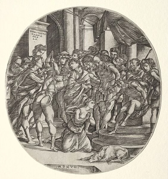 Beheading of Saint Catherine, 1517. Creator: Domenico Campagnola (Italian, 1500-1564)