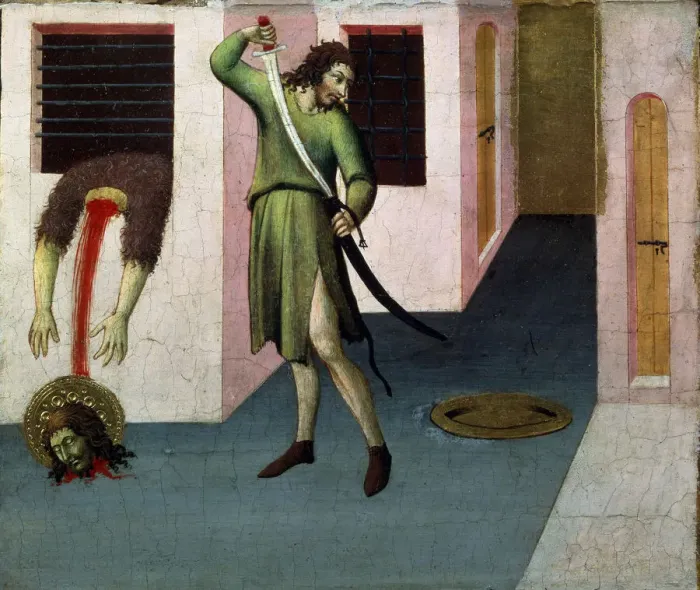 Framed Print : The Beheading of Saint John the Baptist, 15th century. Artist: Sano di Pietro Framed Print : The Beheading of Saint John the Baptist, 15th century. Artist: Sano di Pietro