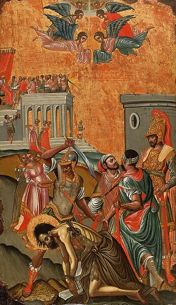 Beheading of Saint John the Baptist and Herod's Feast, between 1600 and 1650. Creator: Greek School