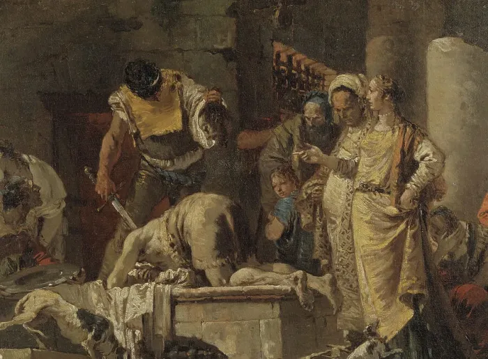 Framed Print : The Beheading of St John the Baptist, early-mid 18th century. Creator: Giovanni Battista Tiepolo Framed Print : The Beheading of St John the Baptist, early-mid 18th century. Creator: Giovanni Battista Tiepolo