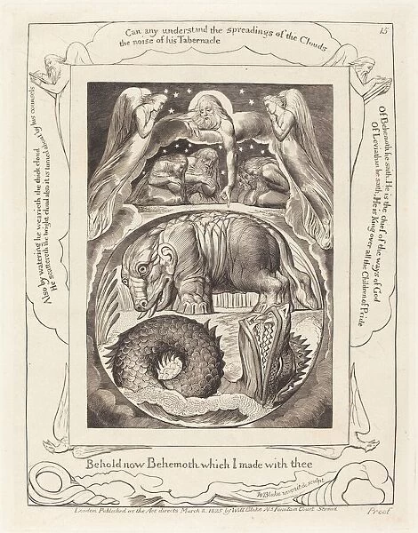 Behemoth and Leviathan, 1825. Creator: William Blake