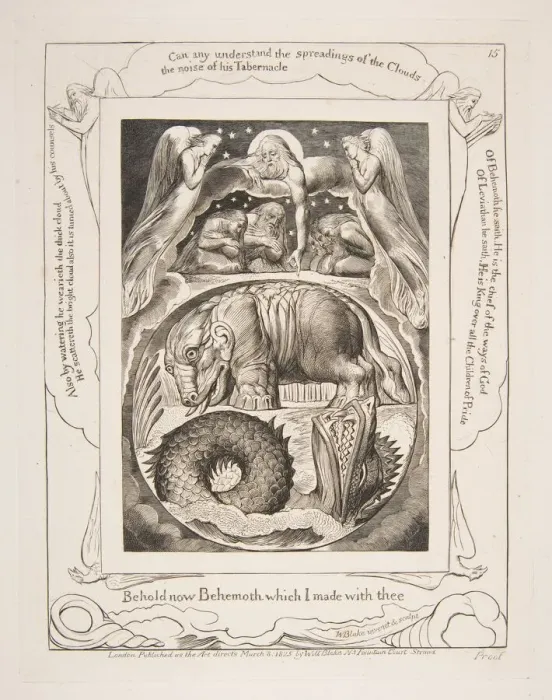 Framed Print : Behemoth and Leviathan, from Illustrations of the Book of Job, 1825-26 Framed Print : Behemoth and Leviathan, from Illustrations of the Book of Job, 1825-26