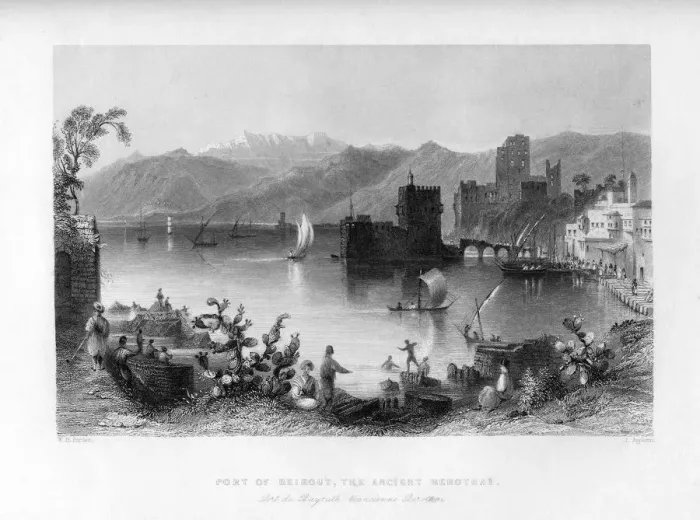 Framed Print : Beirout, the ancient Berothah, Syria, 1841. Artist: J Appleton Framed Print : Beirout, the ancient Berothah, Syria, 1841. Artist: J Appleton