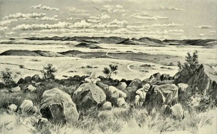 Framed Print : In Beleaguered Ladysmith - Watching for Buller from Observation Hill, 1900. Creator Framed Print : In Beleaguered Ladysmith - Watching for Buller from Observation Hill, 1900. Creator