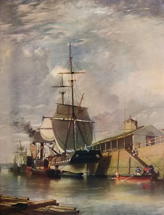 Framed Print : Belfast Harbour - Ferry Steps, 1851, (1909). Creator: James Glen Wilson Framed Print : Belfast Harbour - Ferry Steps, 1851, (1909). Creator: James Glen Wilson