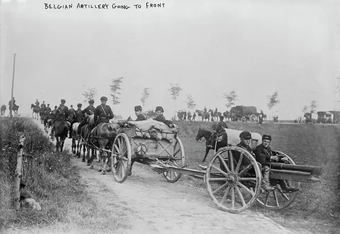 Framed Print : Belgian Artillery going to front, between 1914 and c1915. Creator: Bain News Service Framed Print : Belgian Artillery going to front, between 1914 and c1915. Creator: Bain News Service