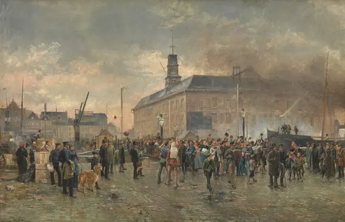 Framed Print : Belgian Emigrants, 1890. Creator: Louis Van Engelen Framed Print : Belgian Emigrants, 1890. Creator: Louis Van Engelen
