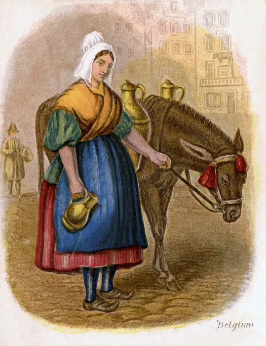 Framed Print : Belgian Milk-Woman, 1809. Artist: W Dickes Framed Print : Belgian Milk-Woman, 1809. Artist: W Dickes