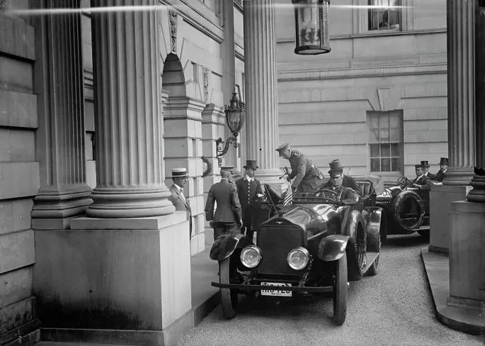 Framed Print : Belgian Mission To U.S. Arriving At Lars I.E. Larz Anderson Home - Gen. Leclereq Leaving Auto, 1917. Creator: Harris & Ewing. Belgian Mission To U.S. Arriving At Lars I.E. Larz Anderson Home - Gen. Leclereq Leaving Auto, 1917 Framed Print : Belgian Mission To U.S. Arriving At Lars I.E. Larz Anderson Home - Gen. Leclereq Leaving Auto, 1917. Creator: Harris & Ewing. Belgian Mission To U.S. Arriving At Lars I.E. Larz Anderson Home - Gen. Leclereq Leaving Auto, 1917