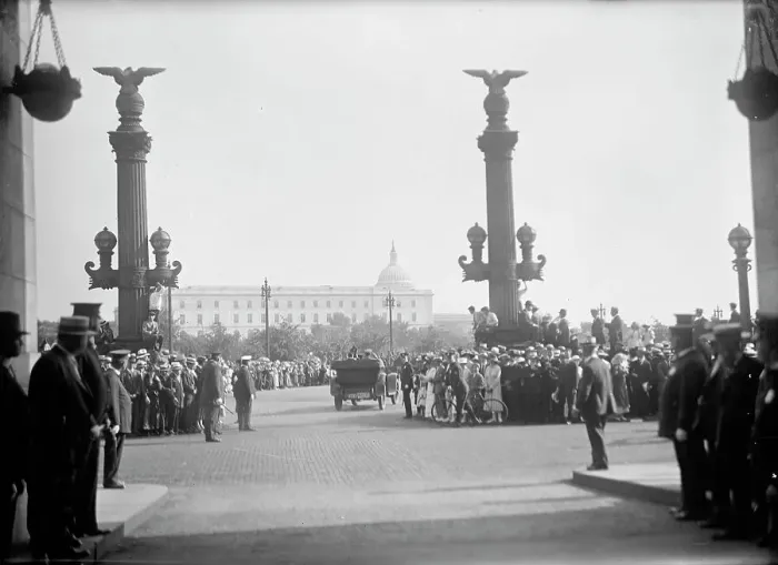 Framed Print : Belgian Mission To U.S. Leaving Union Station, 1917. Creator: Harris & Ewing. Belgian Mission To U.S. Leaving Union Station, 1917. Creator: Harris & Ewing Framed Print : Belgian Mission To U.S. Leaving Union Station, 1917. Creator: Harris & Ewing. Belgian Mission To U.S. Leaving Union Station, 1917. Creator: Harris & Ewing