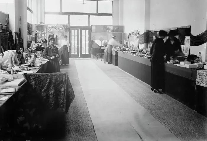 Framed Print : Belgian relief shop, N.Y. between c1910 and c1915. Creator: Bain News Service